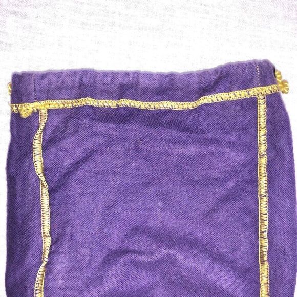 Vintage Crown Royal Light Purple Gold Alcohol Bag Drawstring Lot of 2 10" x 8" - Picture 6 of 6